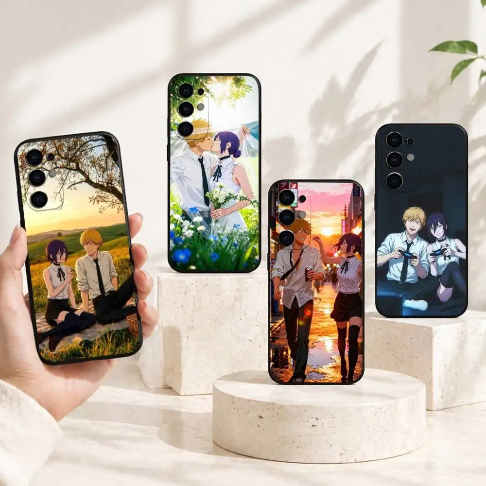 Anime C-Chainsaw Man R-Reze Arc Phone Case For Samsung S25,S24,S21,S22,S23,S30,Ultra,S20,Plus,Fe,Lite,Note,10,Black Cover