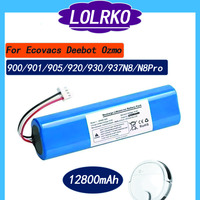 Replacement Battery 12800mAh for Ecovacs Deebot Ozmo 900,901,905,920,930,937,N8,N8 Pro Li-ION 14.4V Robot Vacuum Cleaner Bat