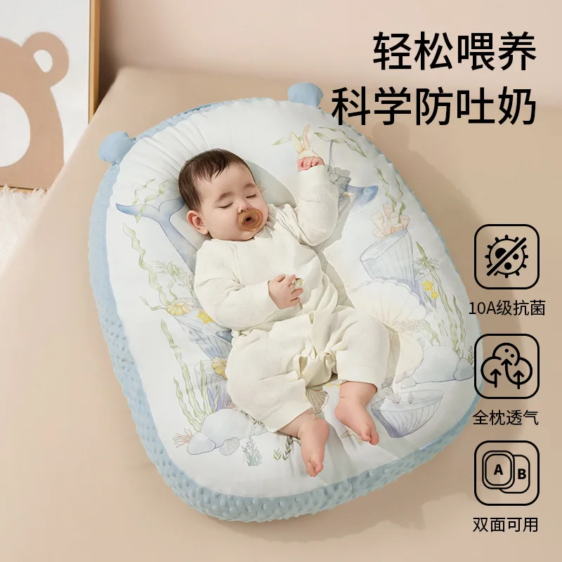 

Подушка наклонная для младенцев, чтобы предотвратить плевление от удушающего молока, при лежать, инструмент для кормления новорожденных, защита позвоночника, наклонная подушка