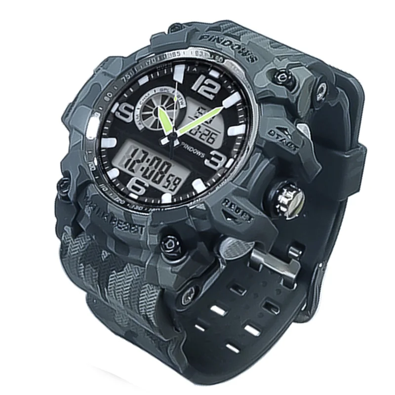 Submersible Military Digital Watch Men Dual Display Waterproof Electronic Hand Clock Student Camouflage Sport Wristwatch Male