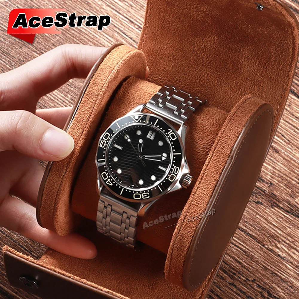 Scatola per orologi retrò portatile in pelle PU marrone Custodia da viaggio impermeabile resistente all'usura Custodia protettiva antipolvere per orologi