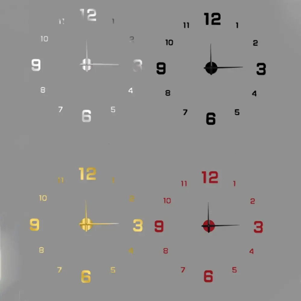 Creative 3D Wall Clock Minimalist Silent DIY Wall Clock Frameless Acrylic Digital Clock Living Room