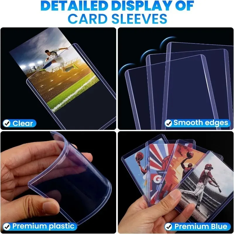 plastic sleeves for playing cards 200 Card Hard Plastic, 3"x 4" Trading Card Holder, Sports Protectors Top Baseball Game Sports Cards Cases (100 Hard Sleeve + 100 Soft Sleeves) : Toys & Games The trading card sleeve pages are perfect for most standard sized trading cards 10 or 20 Soft, Thin,
