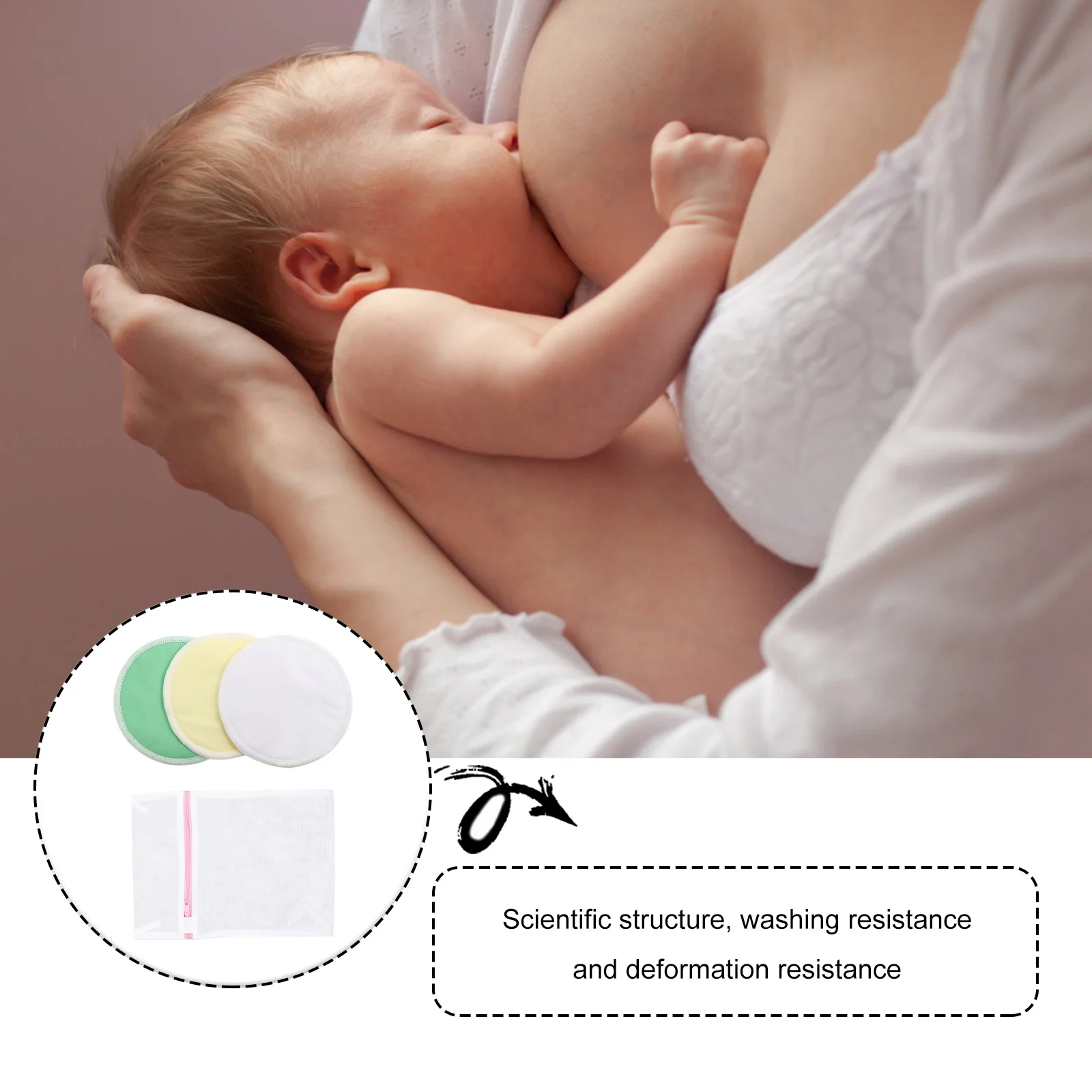 4 قطعة منصات التمريض غشاء بولي يوريثان منصات الرضاعة الطبيعية قابلة لإعادة الاستخدام قابل للغسل وسائد الثدي امتصاص قوي مرنة الطبيعية #6