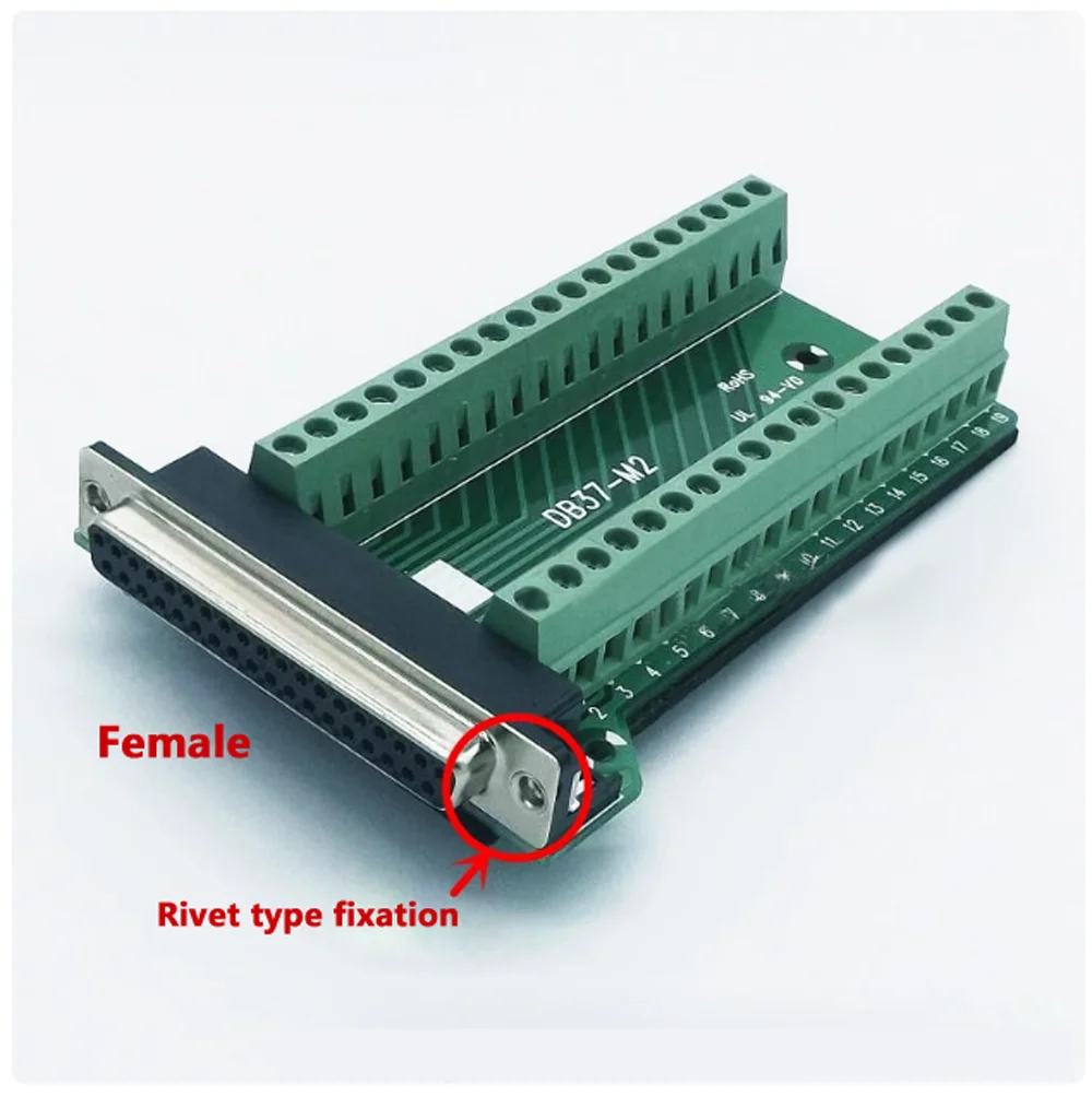 DB37 female Signal Module Terminal Breakout Board Riveting type Connector 25pcs