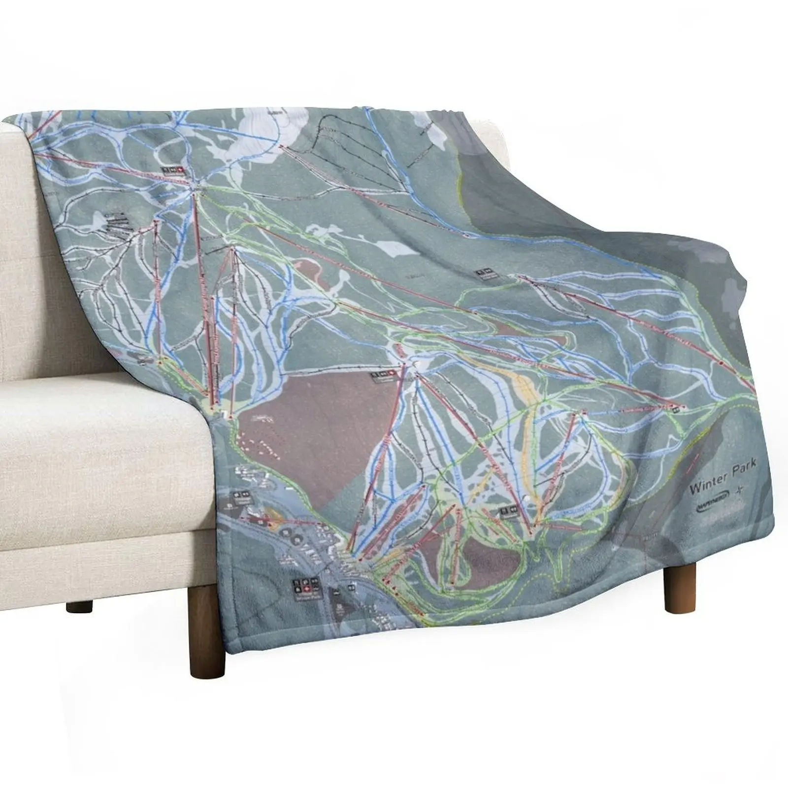 Winter Park Resort Trail Map Throw Blanket wednesday Blankets For Baby Picnic Custom Decoratives Furry Blankets