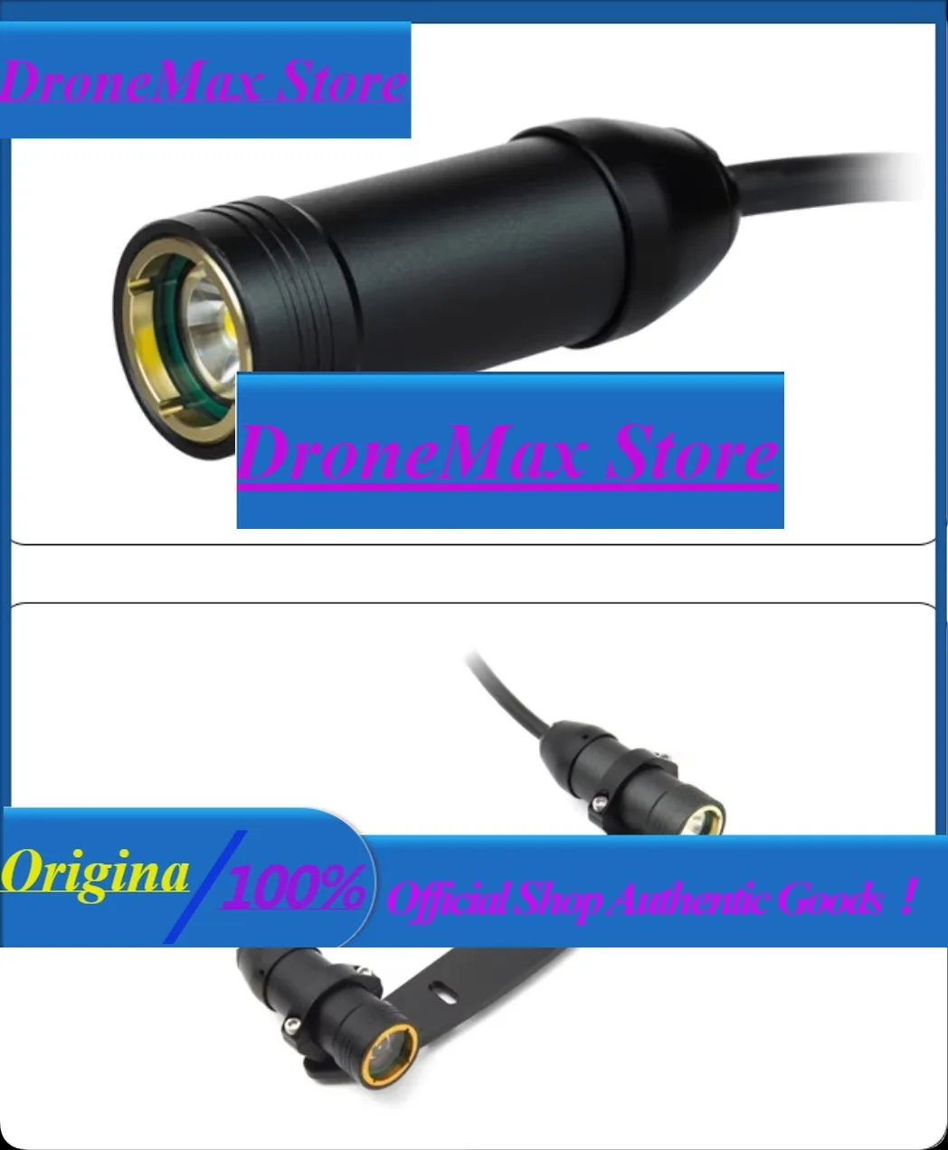 DroMa15W 1300LM Underwater LED Light 100M Depth - 12-28V PWM Dimming, 5700K For ROV ArduSub Waterproof Lighting