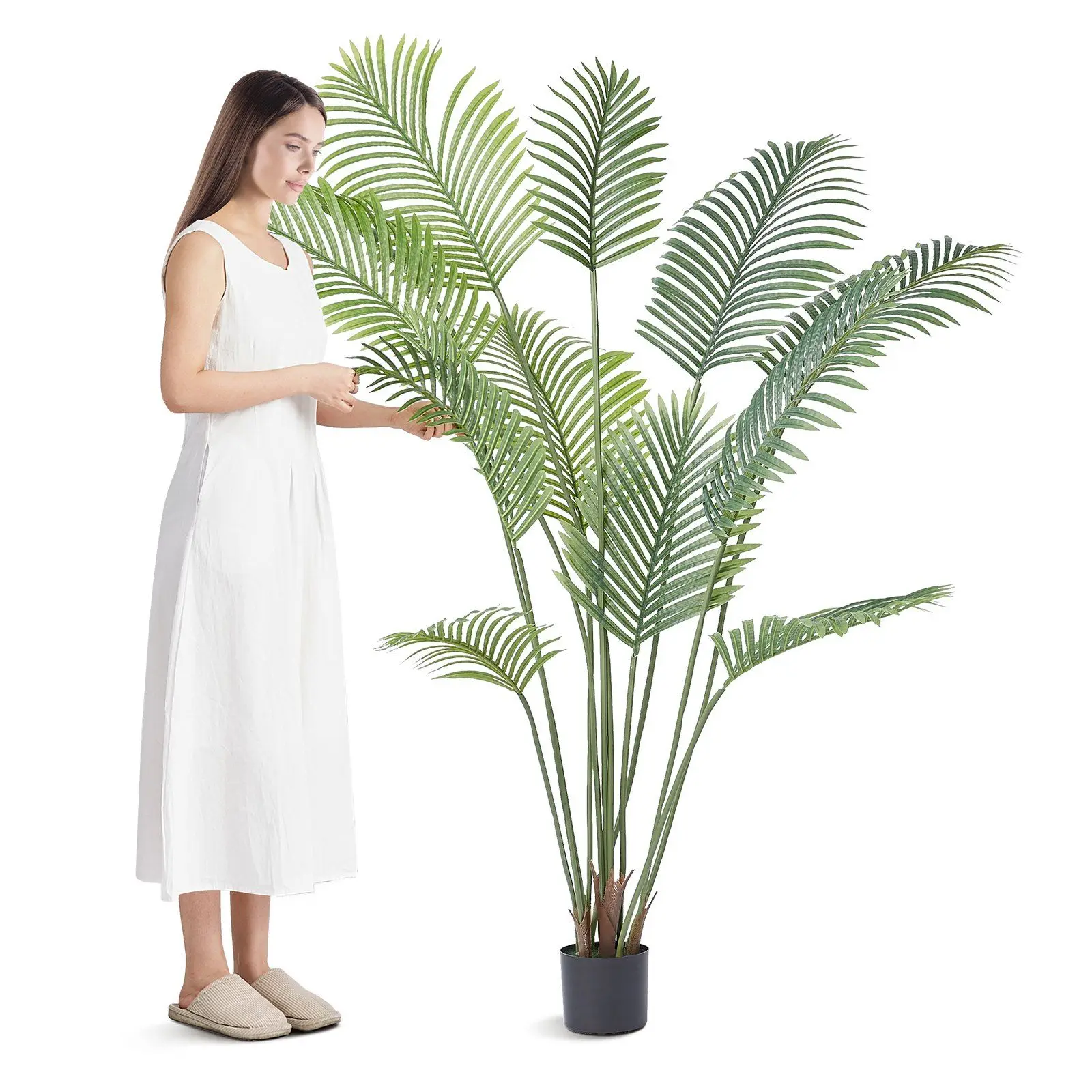 

"6ft Artificial Palm Tree – Realistic PE Leaves, Anti-Tip Base – Low-Maintenance Indoor/Outdoor Decor"