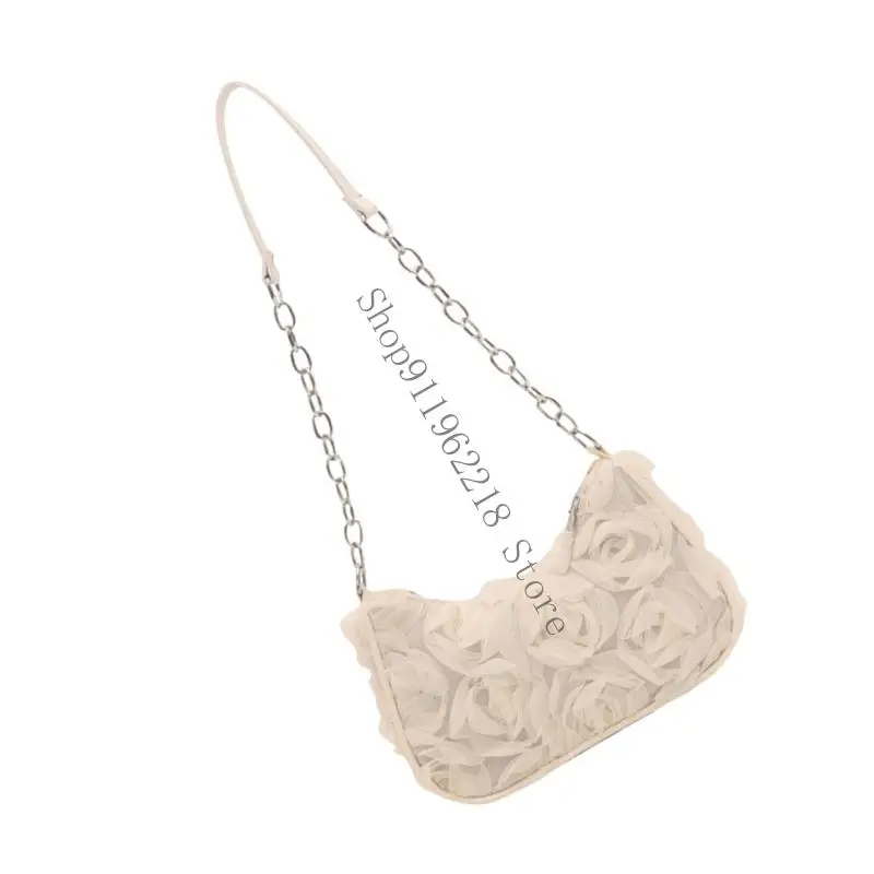 

Stylish Floral Lace Armpit Purse Wear Resistant PU Compact Design Shoulder Bag For Parties And Daily Wear 066F