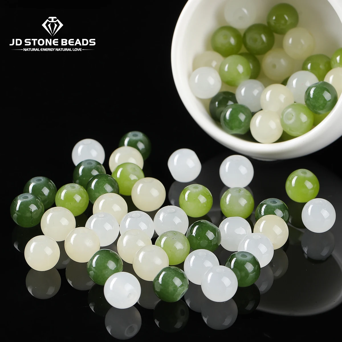 10 MM Imitation Jade Glass Round Beads Multi Color Loose Beads For Jewelry Making DIY Bracelet Necklace Accessories Wholesale
