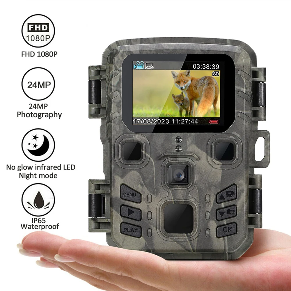 MiNi301 Hunting Trail Camera 24MP 1296P Outdoor Wildlife Cameras Surveillance Monoculars Night Vision for Hunting Photo Traps