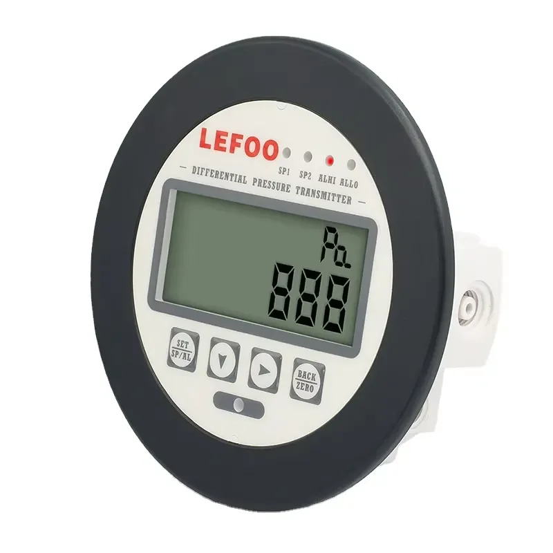 LEFOO Compact Differential Pressure Transmitter 1.0%F.S Accuracy 4-20mA/0-10V RS485 Output IP65 Protection for Air Filter