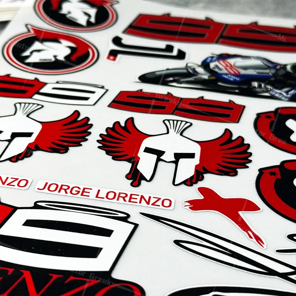 MOTO Rider Red Jorge Lorenzo No. 99 56 26 41 Racing Car Styling Decal Refit Body Tank Helmet Motorcycle Reflective Vinyl Decal