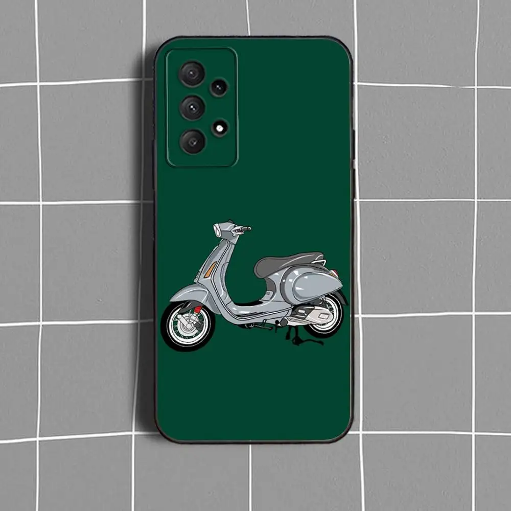 Funda de teléfono V-Vespa S-Scooter-ES para Samsung Galaxy A73,31,32,72,41,53,52,71,22,5G,Note,J7,8,9 funda negra suave