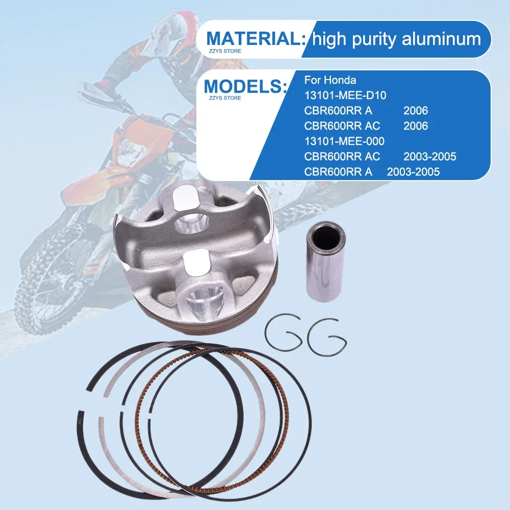 67mm 67.25mm 67.5mm Pin 16mm STD +25 +50 0.25 0.50 Motorcycle Engine Piston Rings Kit For Honda OEM 13101-MEE-D10 13101-MEE-000