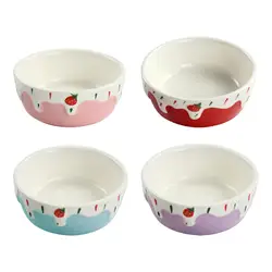 Hamster Food Bowl Easy to Clean Stable Anti Spill Rabbit Food Dish Ceramic Feeding Bowl for Squirrels Ferret Dwarf Rat Gerbil