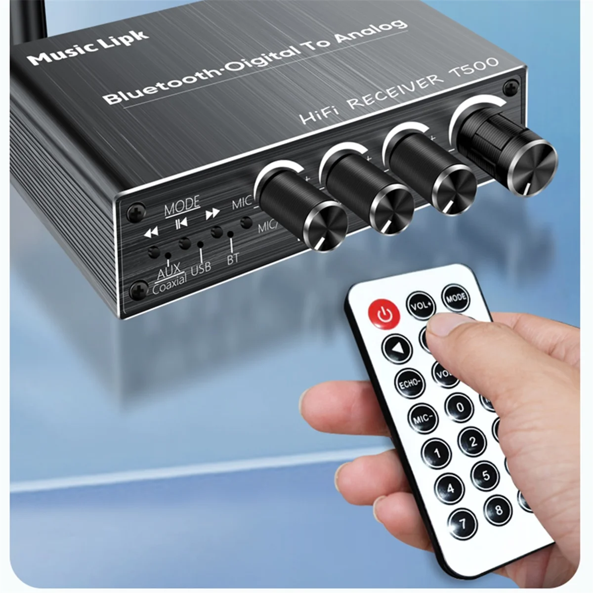 DAC Bluetooth 5.3 Audio Receiver Digital to Analog Converter 3.5mm AUX/RCA/Coaxial/USB U-Disk Karaoke Wireless Adapter