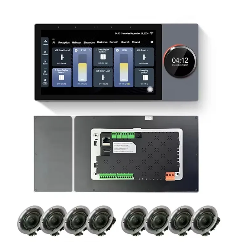 Q7 7 Inch Smart Screen Control Panel Gateway Music Center Control Panel Can Play Different Music With 2 Different Zones