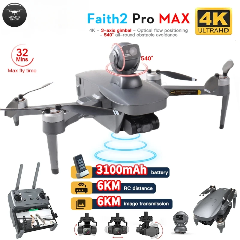 Profesjonalny dron CFLY- Faith 2 Pro z kamerą 4K HD 540 ° Wielokierunkowe unikanie przeszkód Quadcopter GPS Dron 6KM
