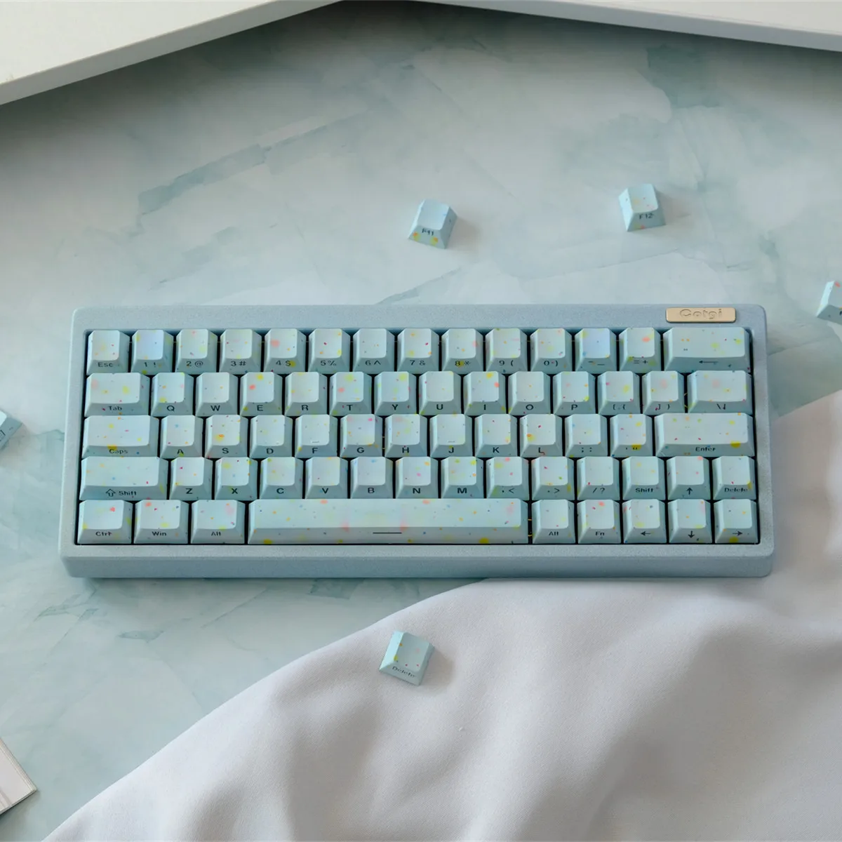 

Color dot side engraved transparent keycap PBT original height thermal sublimation mechanical keyboard cap wooting