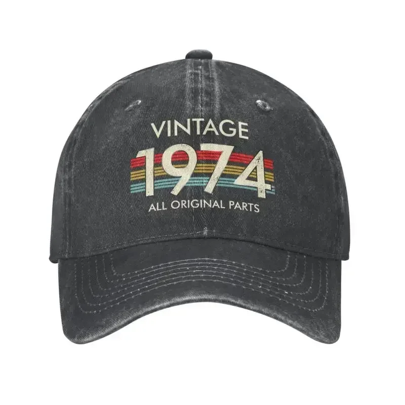 Personalized Cotton Vintage 1974 All Original Parts Birthday Gifts Baseball Cap Sports Men Women's Adjustable Dad Hat Spring