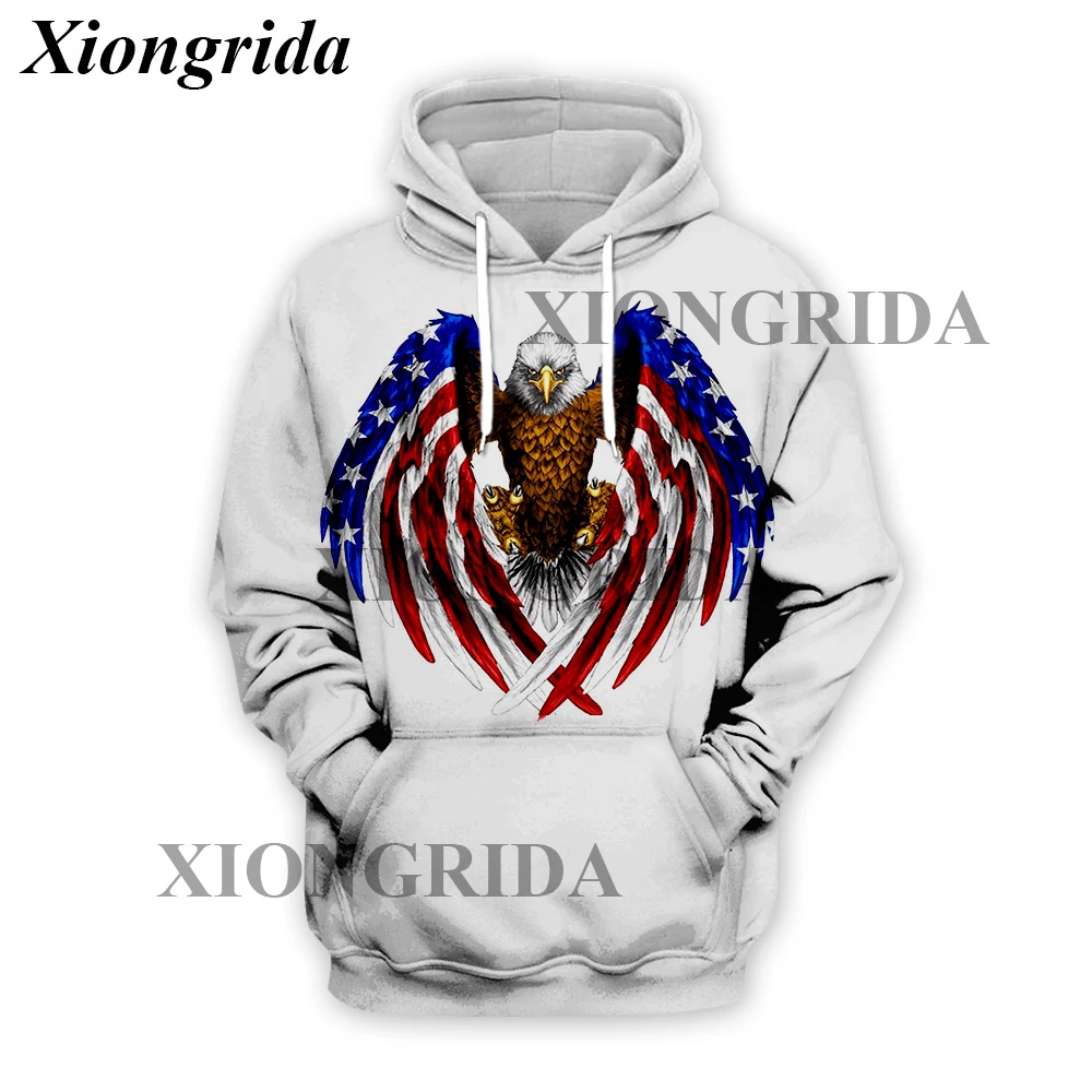 

Newest USA Flag Hoodies Sweatshirt Men Oversized Pullovers Hoodies Casual American Stars and Stripe 3D Hooded Unisex Streetwear