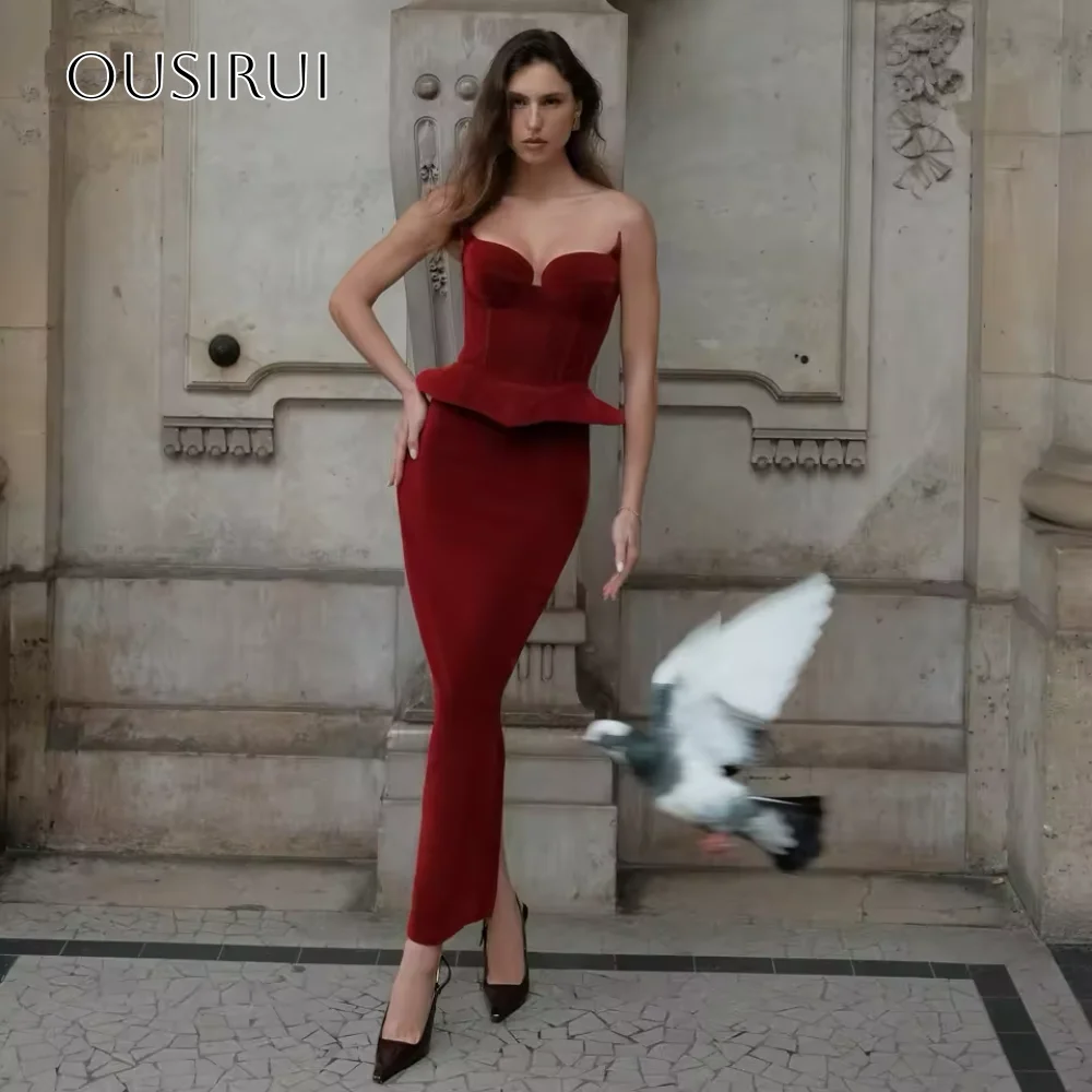 

Velvet Mermaid Short Homecoming Dresses Sweetheart Sleeveless Tea Length Party Gowns Customized vestido festa