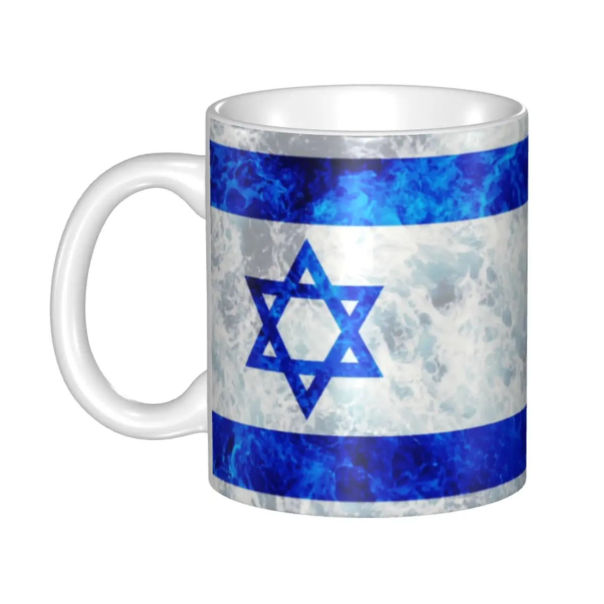 Flag Of Israel Coffee Mug DIY Customized Ocean Waves Ceramic Milk Tea Mug Men Women Outdoor Work Camping Cups And Mugs