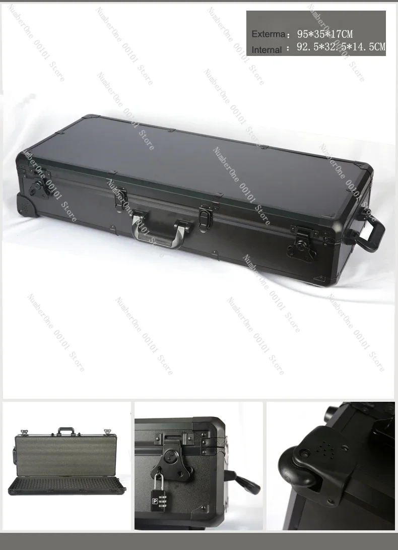 Long Portable Hardware Aluminum Toolbox Instrument Equipment Safety Box Household Fishing Gear Case Multi-functional Suitcase