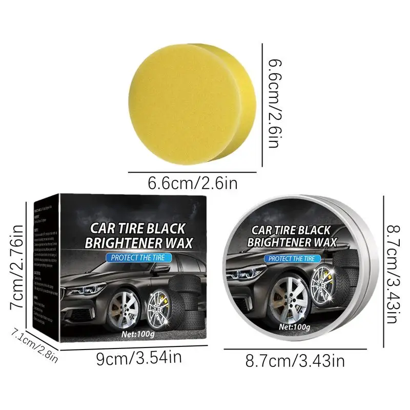 Car Tire Brightener Multifunctional Tire Cleaner With Sponge Portable Polish For Tires Long-Lasting Car Supplies For Trucks