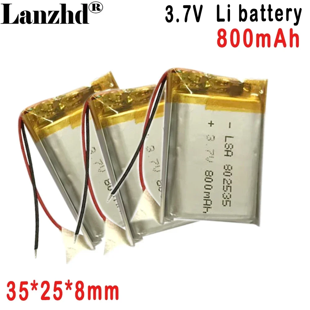 802535 polymer lithium battery 800mAh 3.7V For beauty instrument smart wear Bluetooth speaker GPS navigation