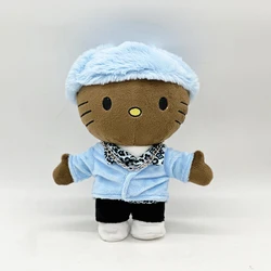 New Hello Kitty Tyler The Creator Blue Hat Clothes Plush Doll Figure Stuffed Toys Cute Boys Girls Birthday Gift 24cm
