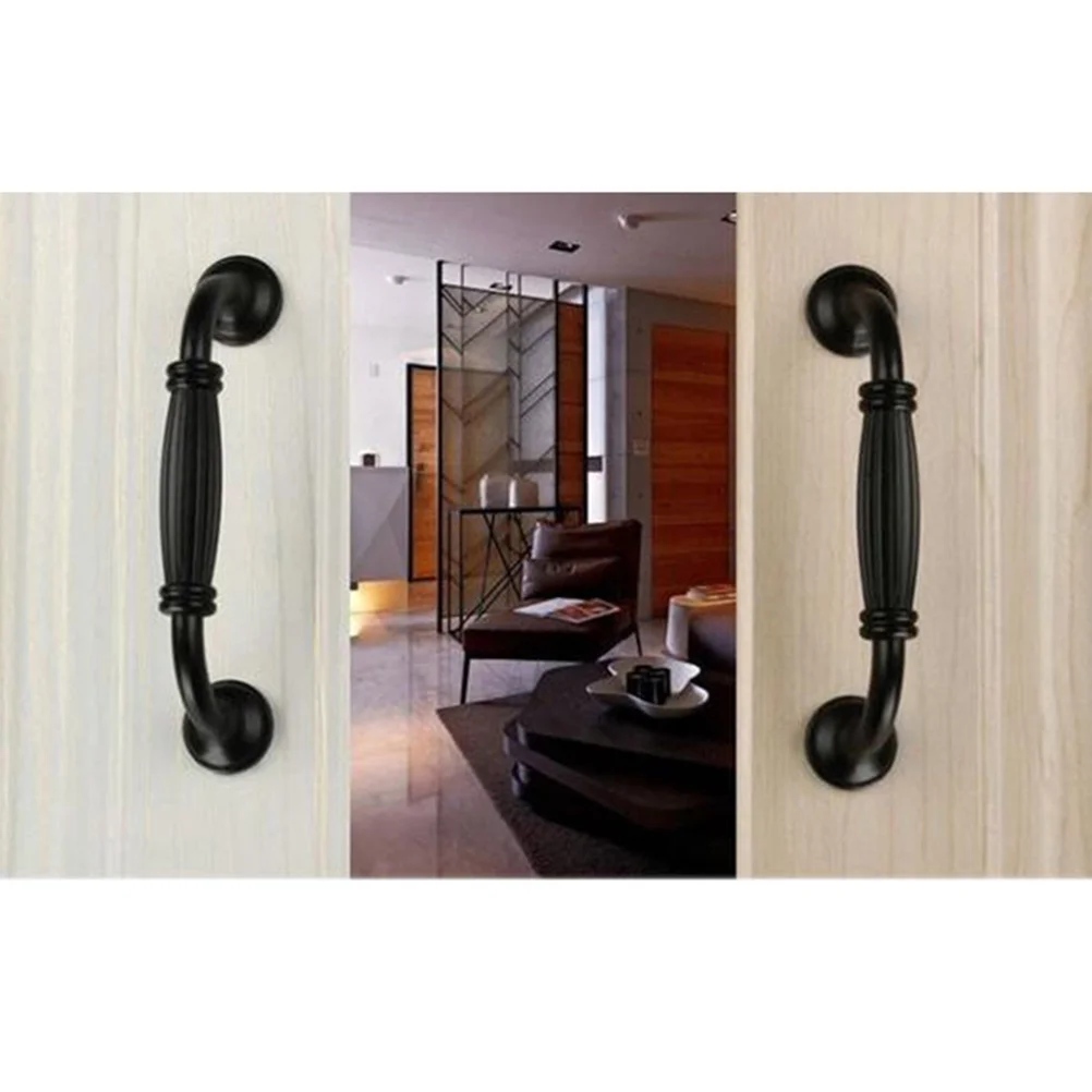 

Zinc Alloy Cabinet Handle Matte Black Vintage Color Hole Distance 128mm Kitchen Drawer Closet Door Pull Handle