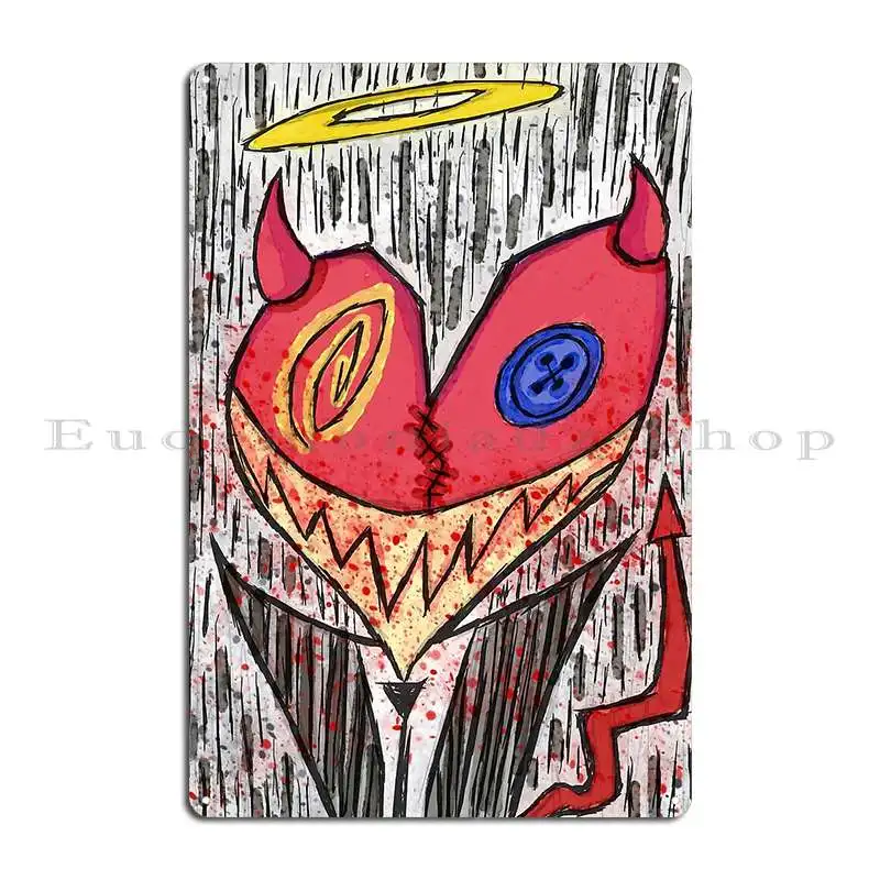 Heart Man The Demon The Angel Metal Signs Cinema Classic Wall Mural Design Wall Cave Tin Sign Poster