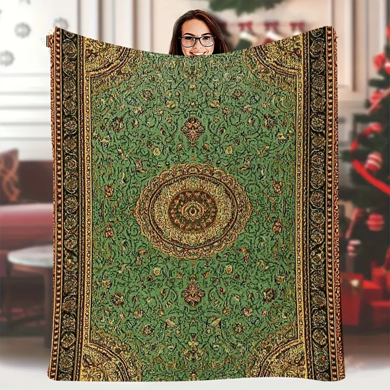 Vintage Persian Hunting Scene Red Throw Blanket,Warm Living Room,Lap Cover,Window Seat Layer,Birthday  Casual Blessing Token
