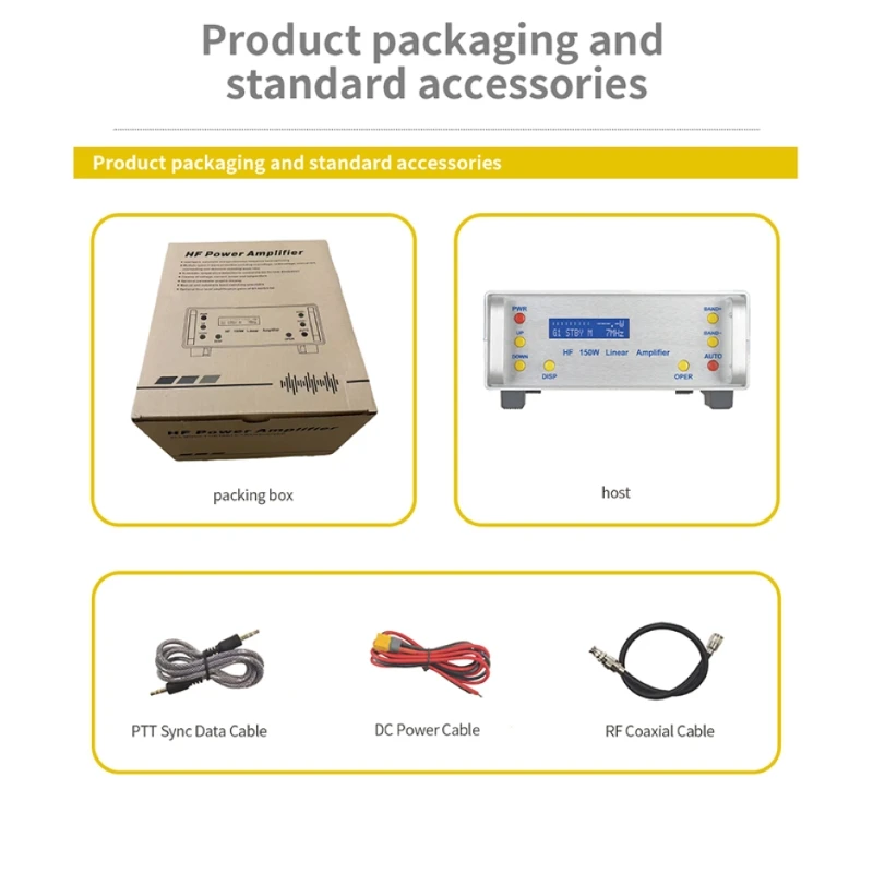 150W High Power Amplifier Professional RS-928 HF Radio for FM AM CW SSB FT8 1MHZ-30MHZ 27MHZ