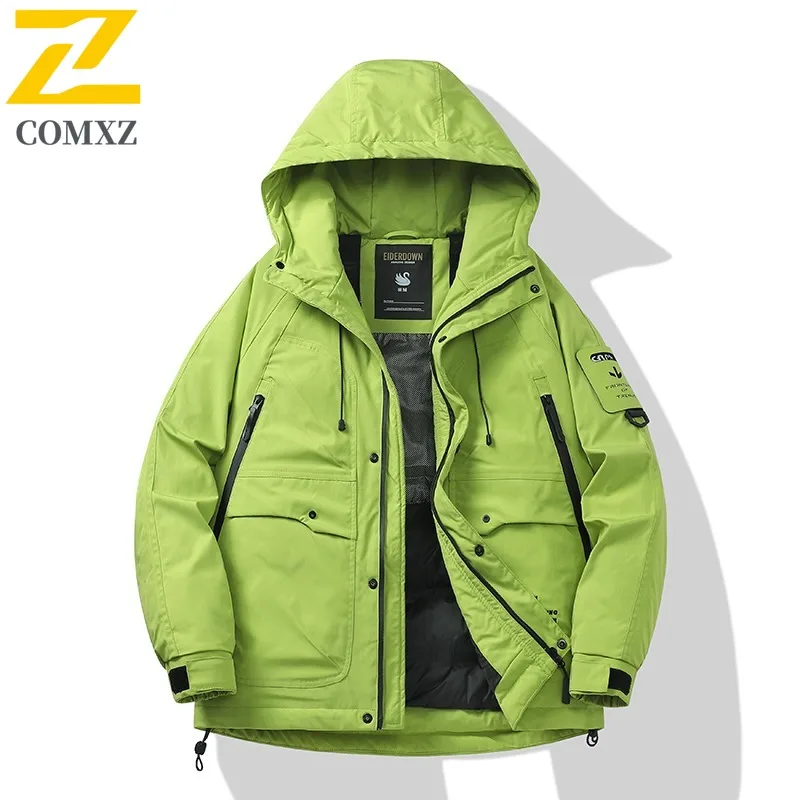 

COMXZ Мужская куртка-паркер Водонепроницаемая зимняя лыжная дорожная ветрозащитная теплая походная хлопковая стеганая куртка Снежные взорты-пуховики