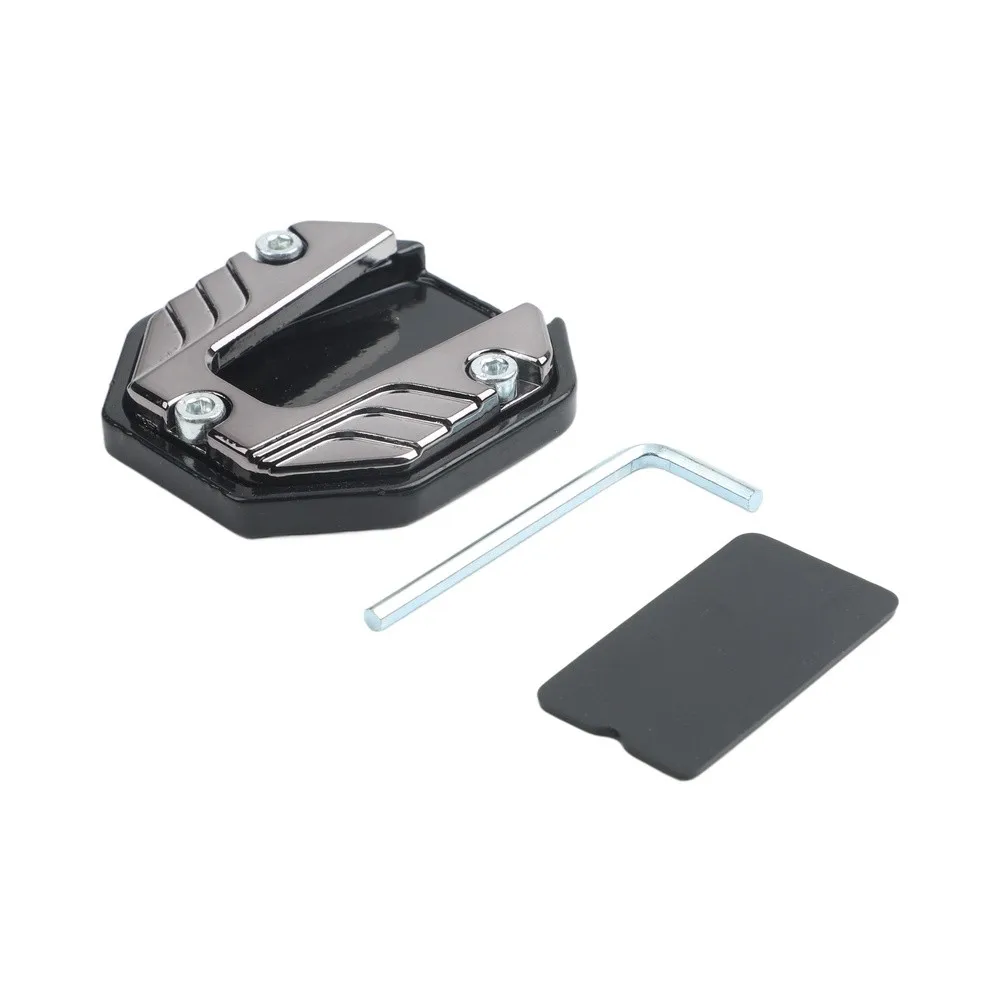 Aluminum Alloy Motorcycle Kickstand Extender Pad for Enhanced Stability on Grass Sand Asphalt and Hot Pavement