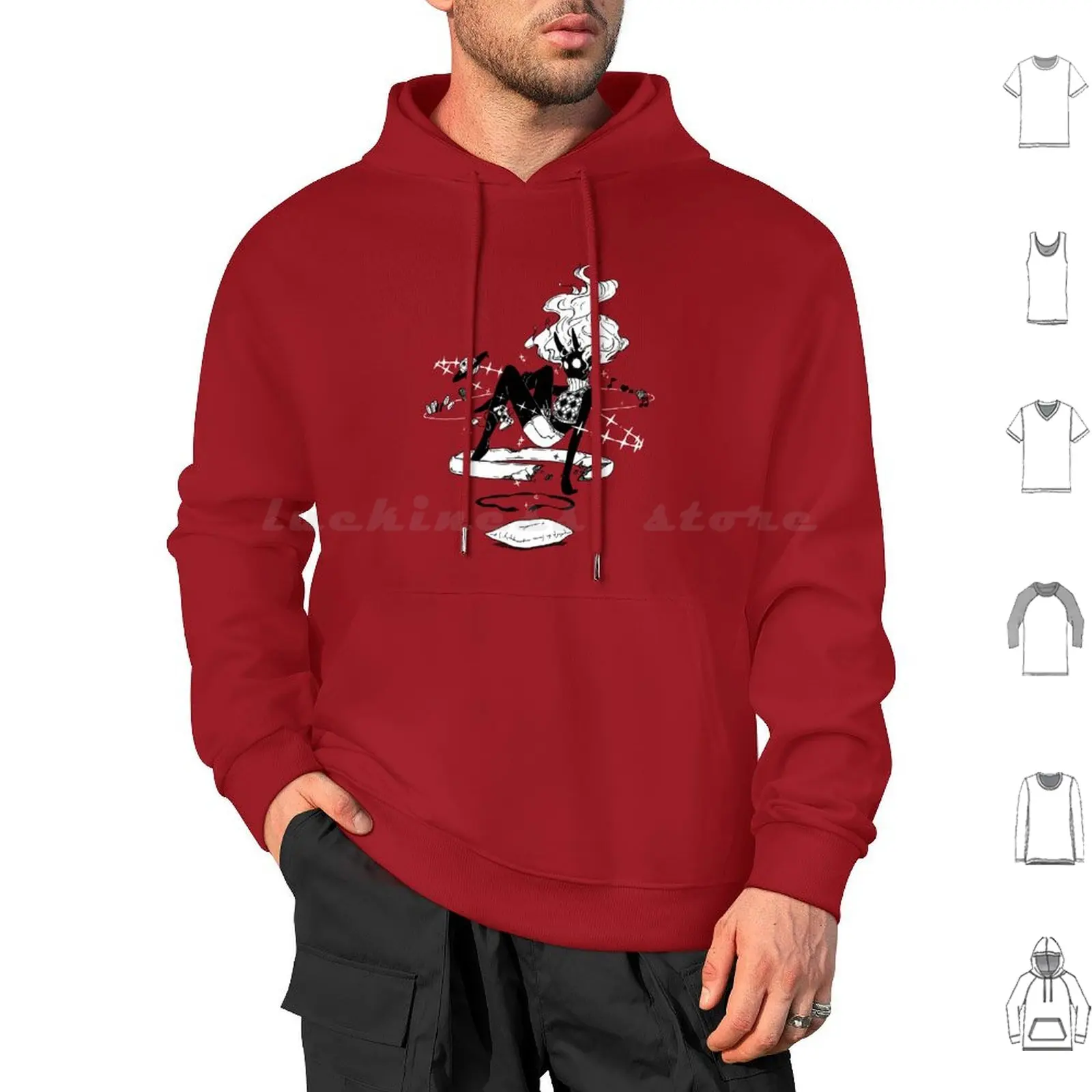 Dream Hoodies Long Sleeve Cosmic Astral Celestial Horns Stars Galaxy Space Planets Occult Cool Wicca Dream Cute Gaming