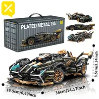 Lamborghini V12 Black Warrior Assembled Sports Car Building Blocks Toy 1314PCS Boys 2025 New Mechanical Linkage Model Racing Car