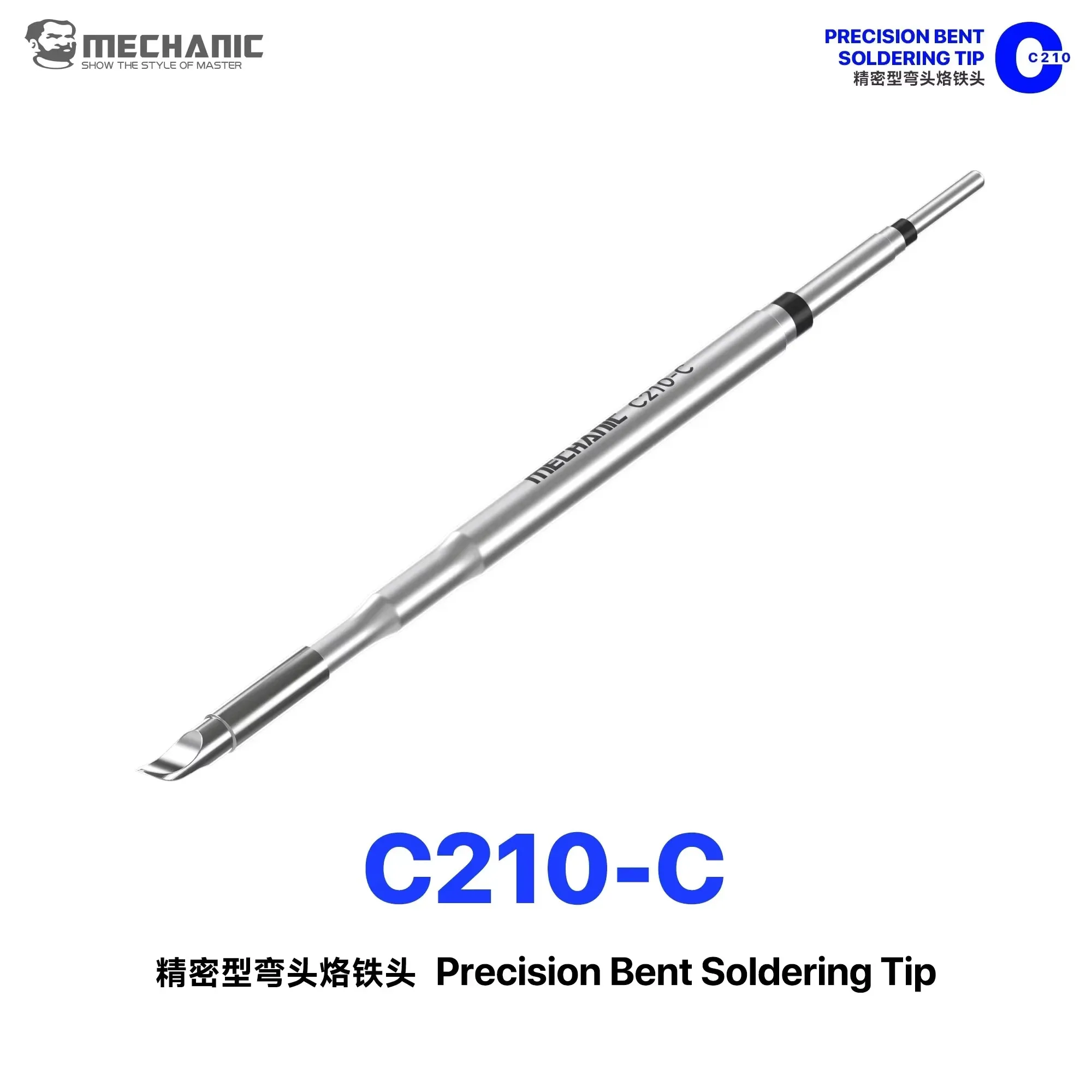 MECHANIC C210-C Precision Bent Soldering Tip Integrated Compatible with C210 Handle for Mobile Phone PCB SMD Repair Welding Tool