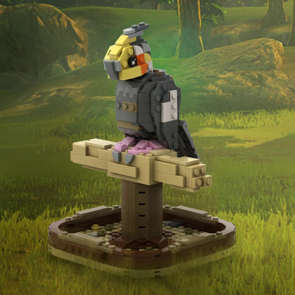 Gobricks moc animal pássaro cockatiel bloco de construção conjunto oriental rosella papagaio falando colorido pássaro tijolo brinquedos para crianças presente
