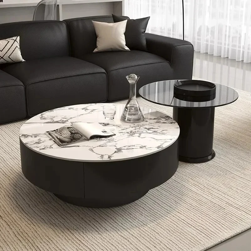 

Simple Slate Coffee Table Luxury Household Living Room Small Apartment High-end Coffee Table Storage Combination