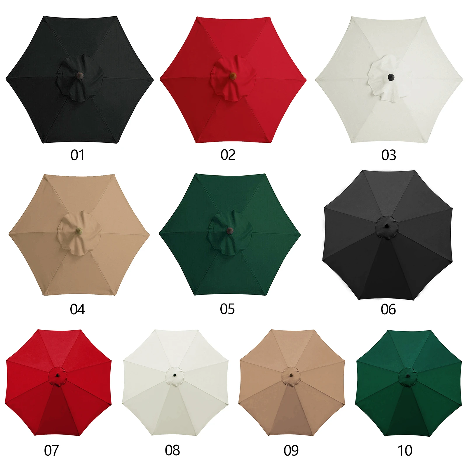 6/8 Bones Umbrella Canopy Polyester Replacement Garden Shelters Fabric Waterproof Sun Protection Detachable Umbrella Accessories