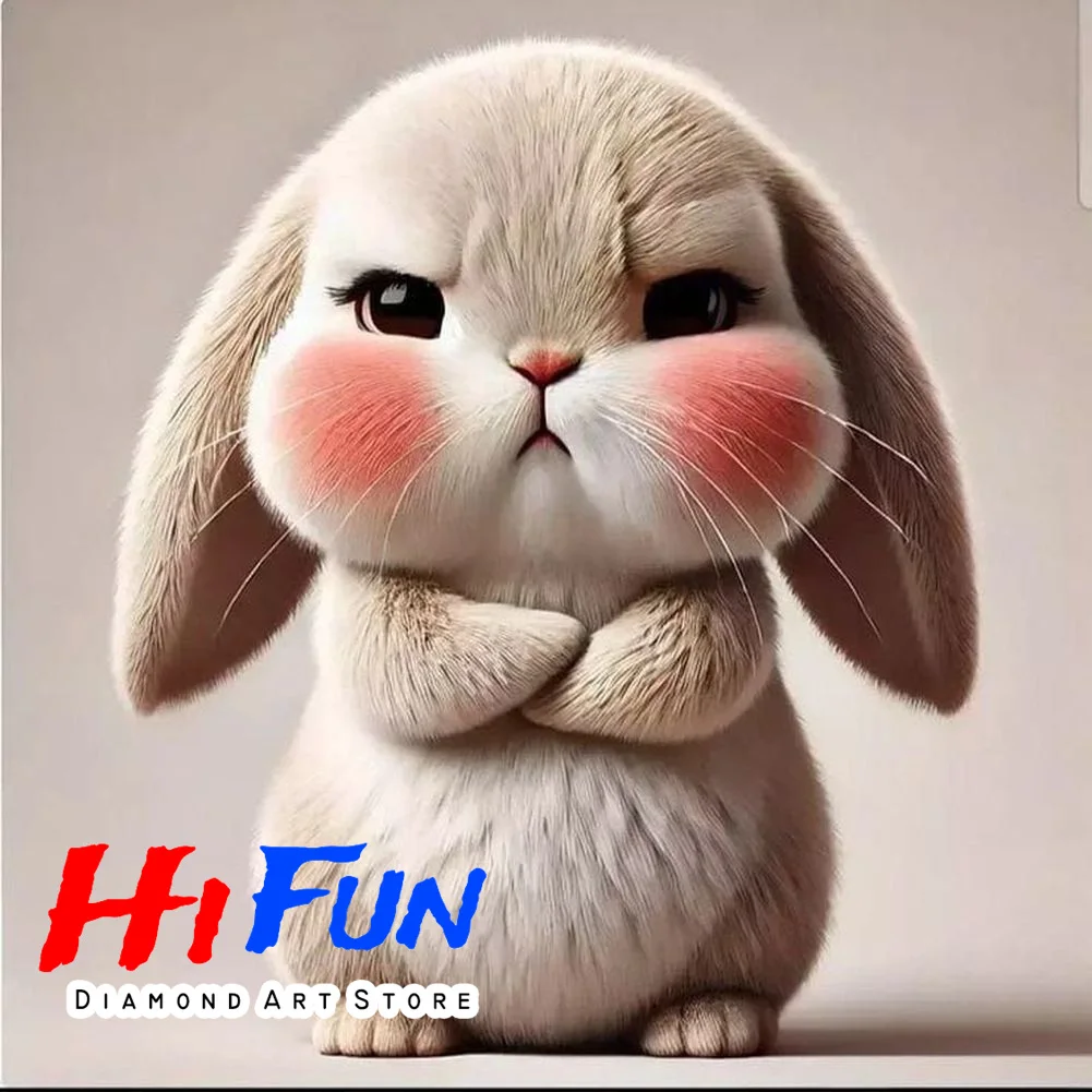

Diamond Painting Mosaic Cute Rabbit with Plump Rosy Cheeks Rhinestones Pictures Embroidery Sale Home Decor Cross Stitch Kits