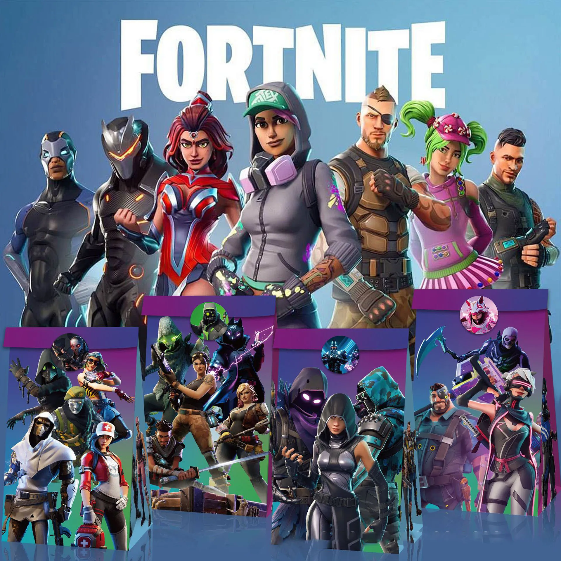 Fortnite Schießspiel Geschenktüten Kindergeburtstag Party Dekoration Süßigkeitensack Kekskuchen Aufbewahrungsbox Zubehör Kindergeschenk – Detail 1