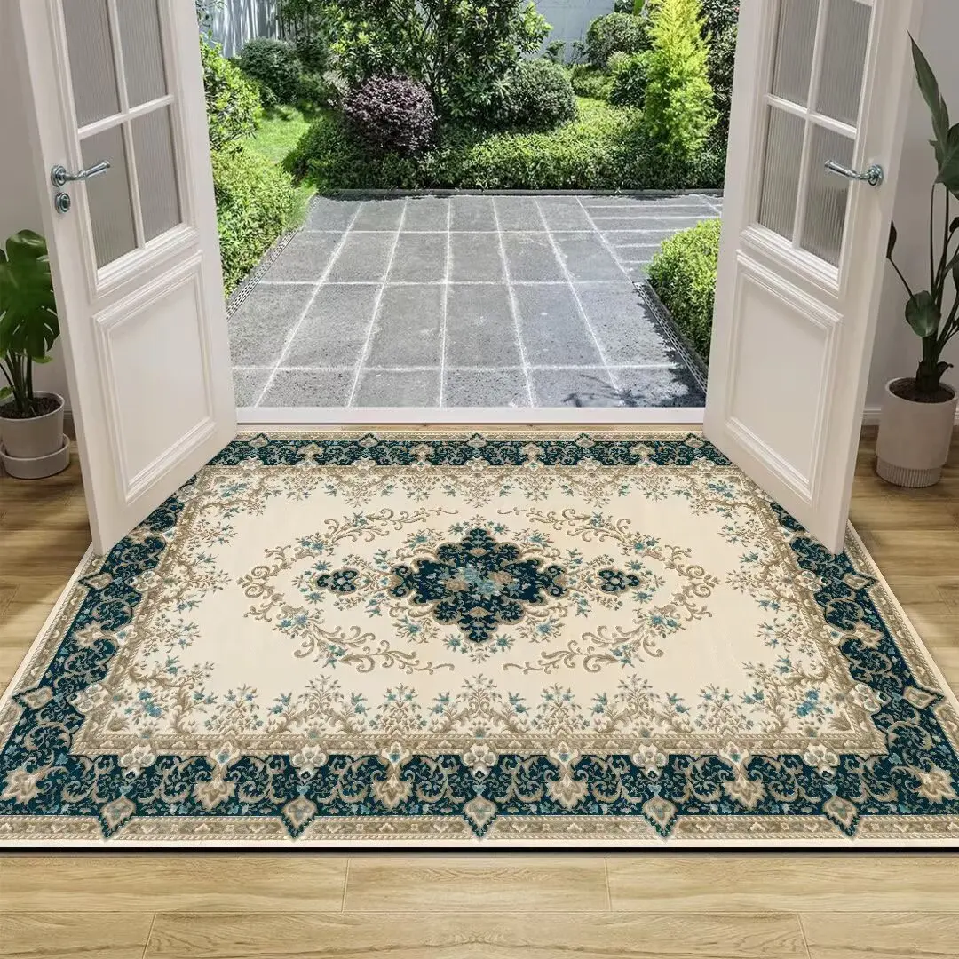 

European Retro Entrance Door Mat Luxury Carpet for Living Room Decoration Large Area Rugs Home Bedroom Non-slip Floor Mat Tapete