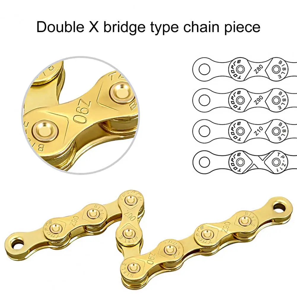 Bicycle Chain 1 Set Shiny High Rigidity Safe  High Tensile Strength Bike Chain for Bicycle