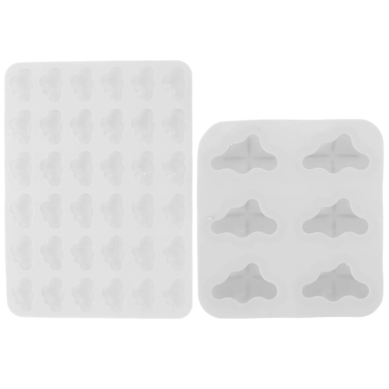 

2 Pcs Cloud Shaped Silicone Molds 36 Small 6 Large White Baking Mold For Chocolate Cake Fondant DIY Food Making Kitchen