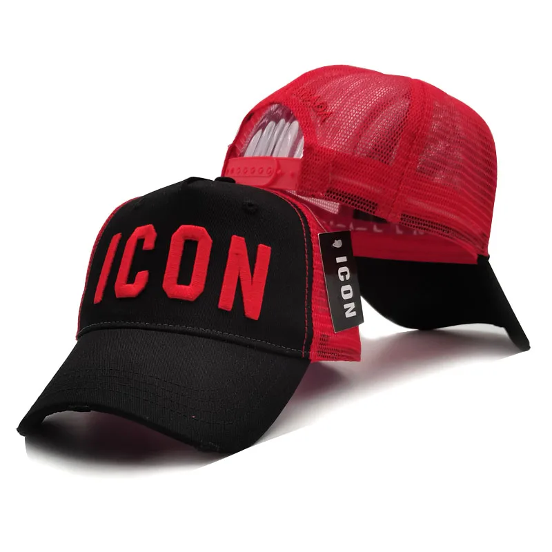 

Customized New Fashon Brand Baseball Cap For Women Men ICON Solid Letter Snapback Caps Summer Mesh Casquette Bone Gorras